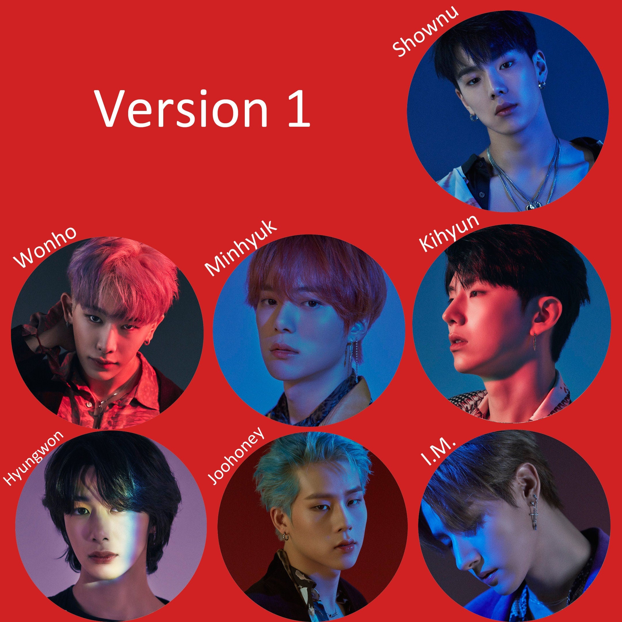 Monsta X Pinback Buttons / Kpop Buttons / Kpop Bias Pin