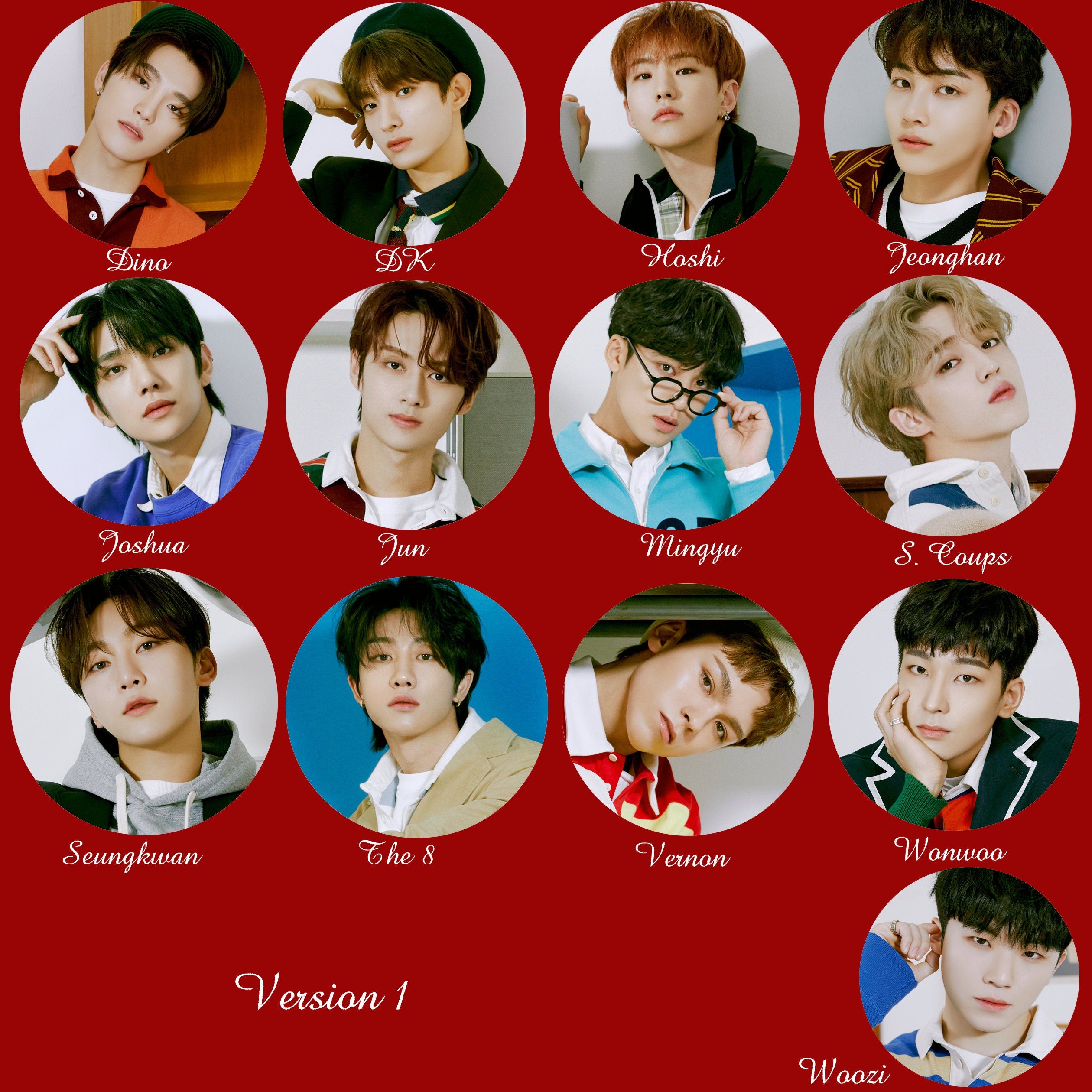 Seventeen "Semicolon" Pinback Buttons / Kpop Buttons / Kpop Bias Pin