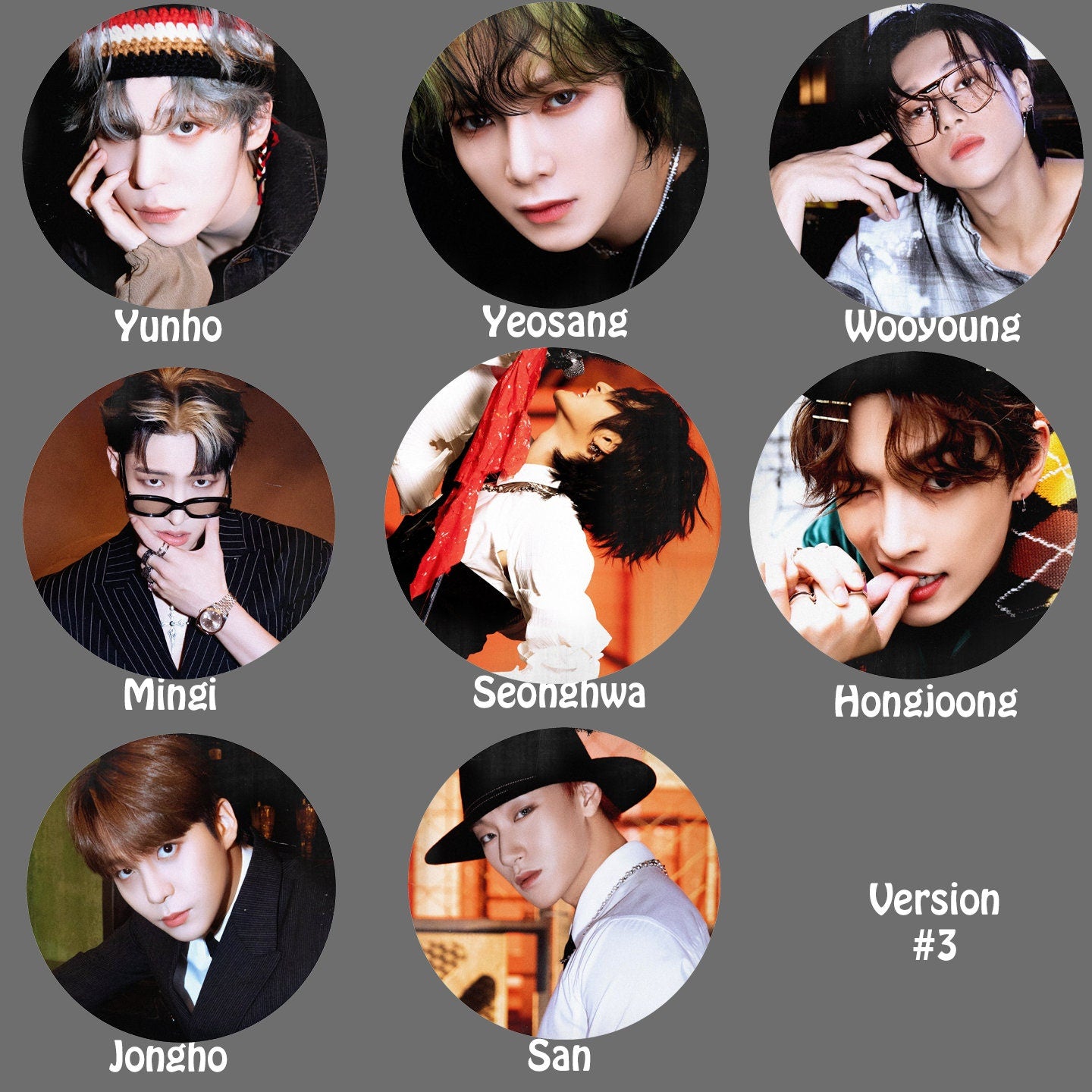 Ateez "The World EP.Fin: Will" Pinback Buttons / Kpop Buttons / Kpop Bias Pin