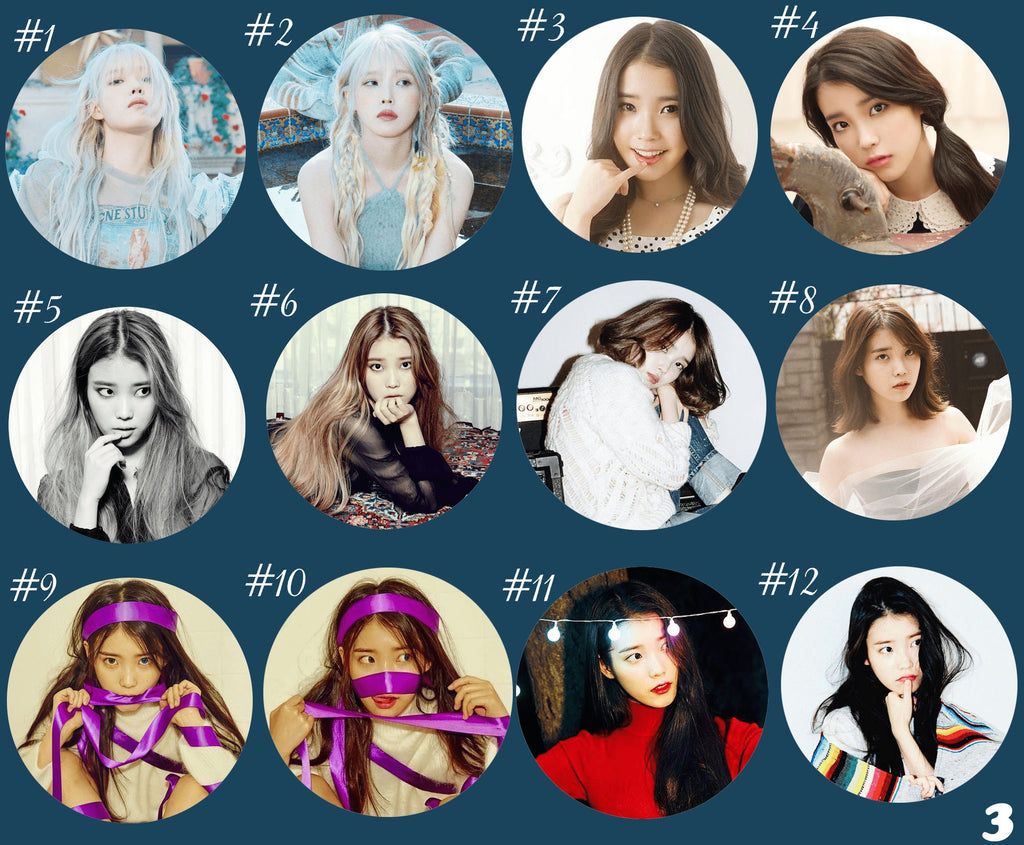 IU "The Winning" / "Strawberry Moon" / "Celebrity" / "Eight" / "Lilac" / "Love Poem" / "Palette" / "Chat-shire" Pinback Buttons / Kpop Buttons / Kpop Bias Pin