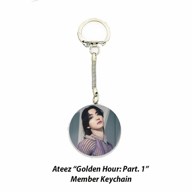 Ateez "GOLDEN HOUR : Part.1" Member Keychain / Kpop Bias Keychain / Kpop Merch