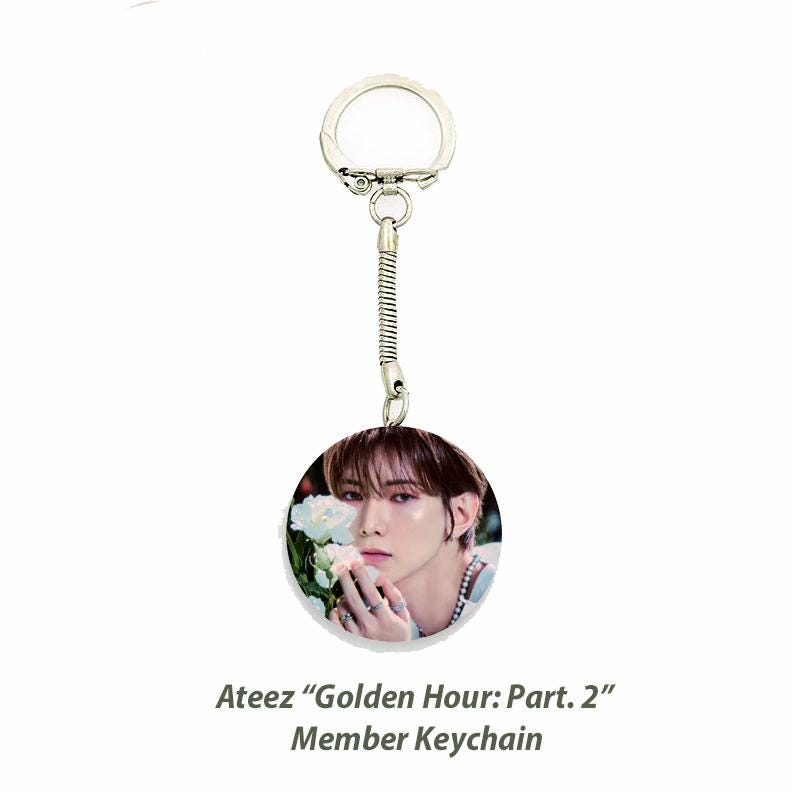 Ateez "GOLDEN HOUR : Part.2" Member Keychain / Kpop Bias Keychain / Kpop Merch