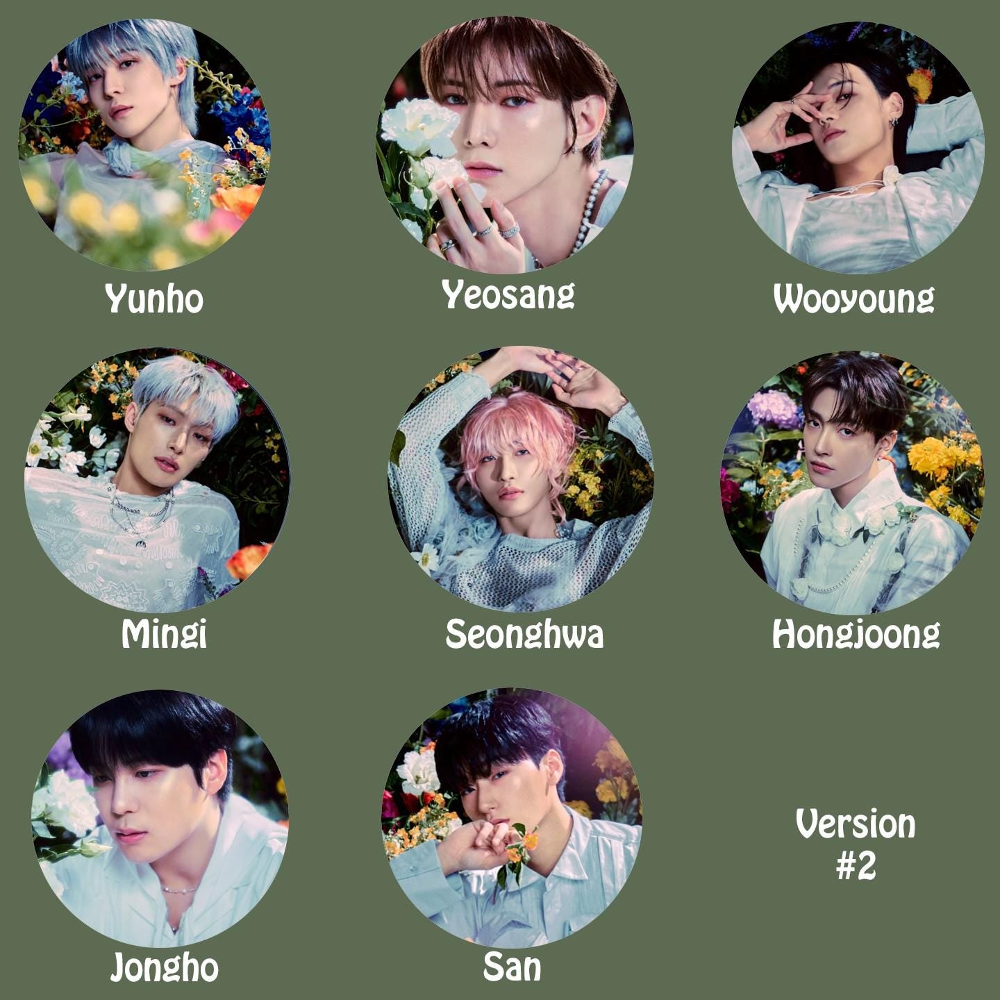 Ateez "GOLDEN HOUR : Part.2" Member Keychain / Kpop Bias Keychain / Kpop Merch