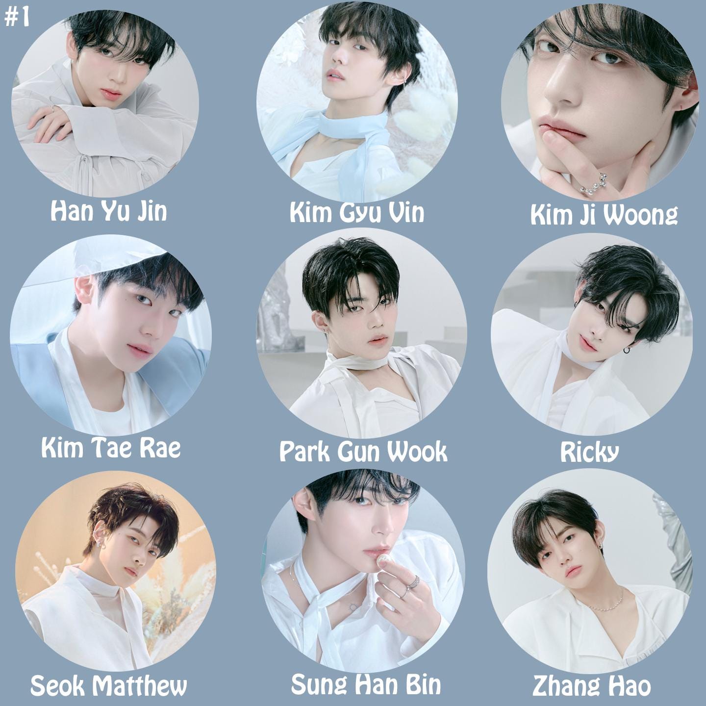ZEROBASEONE "Blue Paradise" Member Keychain ZB1 / Kpop Bias Keychain / Kpop Merch