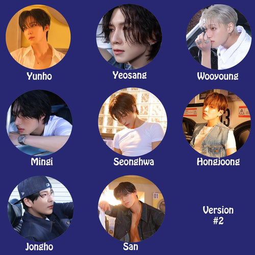 Ateez "GOLDEN HOUR : Part.3" Pinback Buttons / Kpop Buttons / Kpop Bias Pin