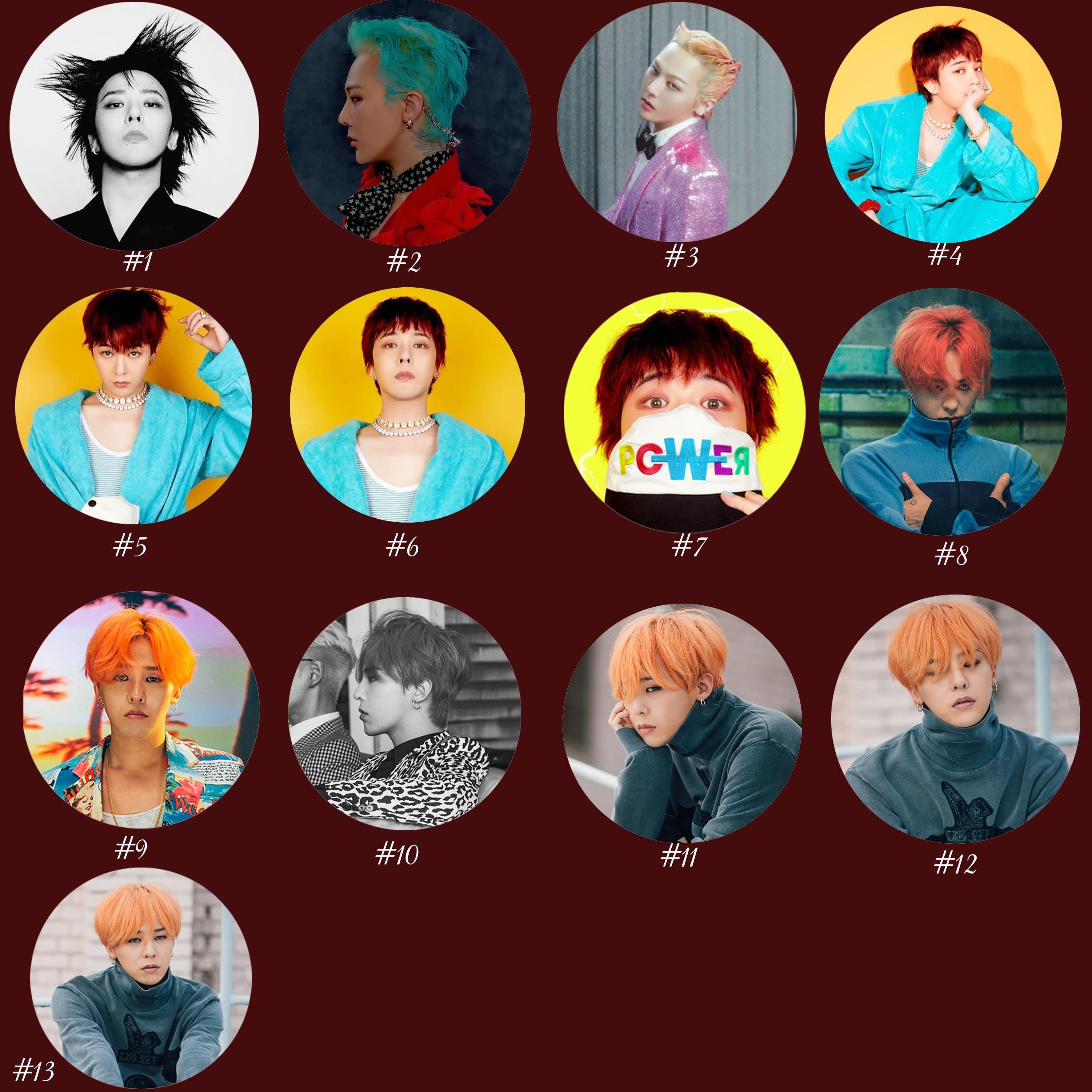 G-DRAGON Pinback Buttons / Kpop Buttons / Kpop Bias Pin