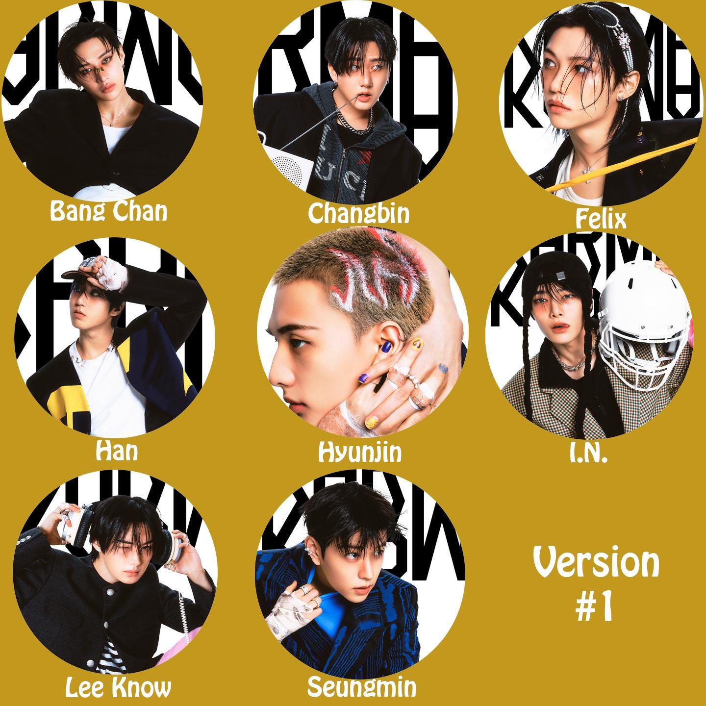 Stray Kids "KARMA" Pinback Buttons / Kpop Buttons / Kpop Bias Pin