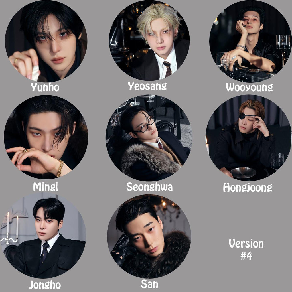 Ateez "GOLDEN HOUR : Part.4" Pinback Buttons / Kpop Buttons / Kpop Bias Pin